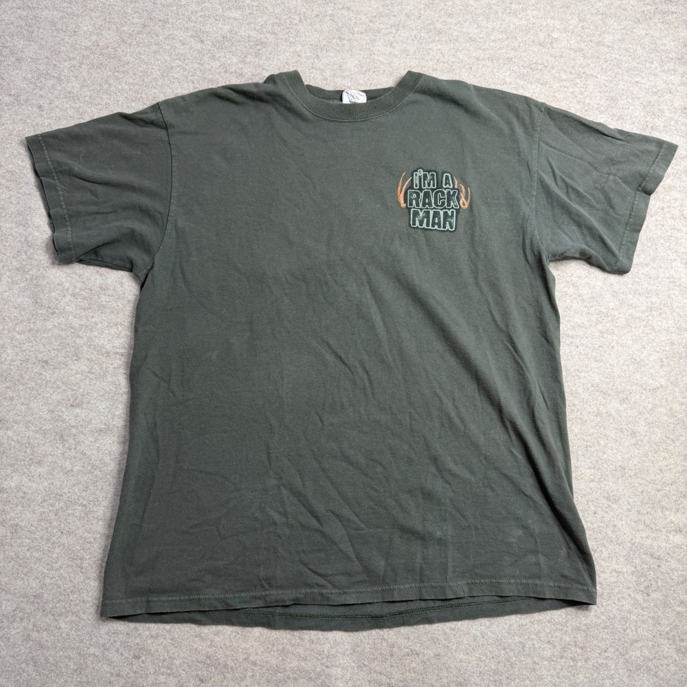 Delta Magnum Weight Im a Rack Man Hunting T-Shirt Mens Green Graphic Tee L
